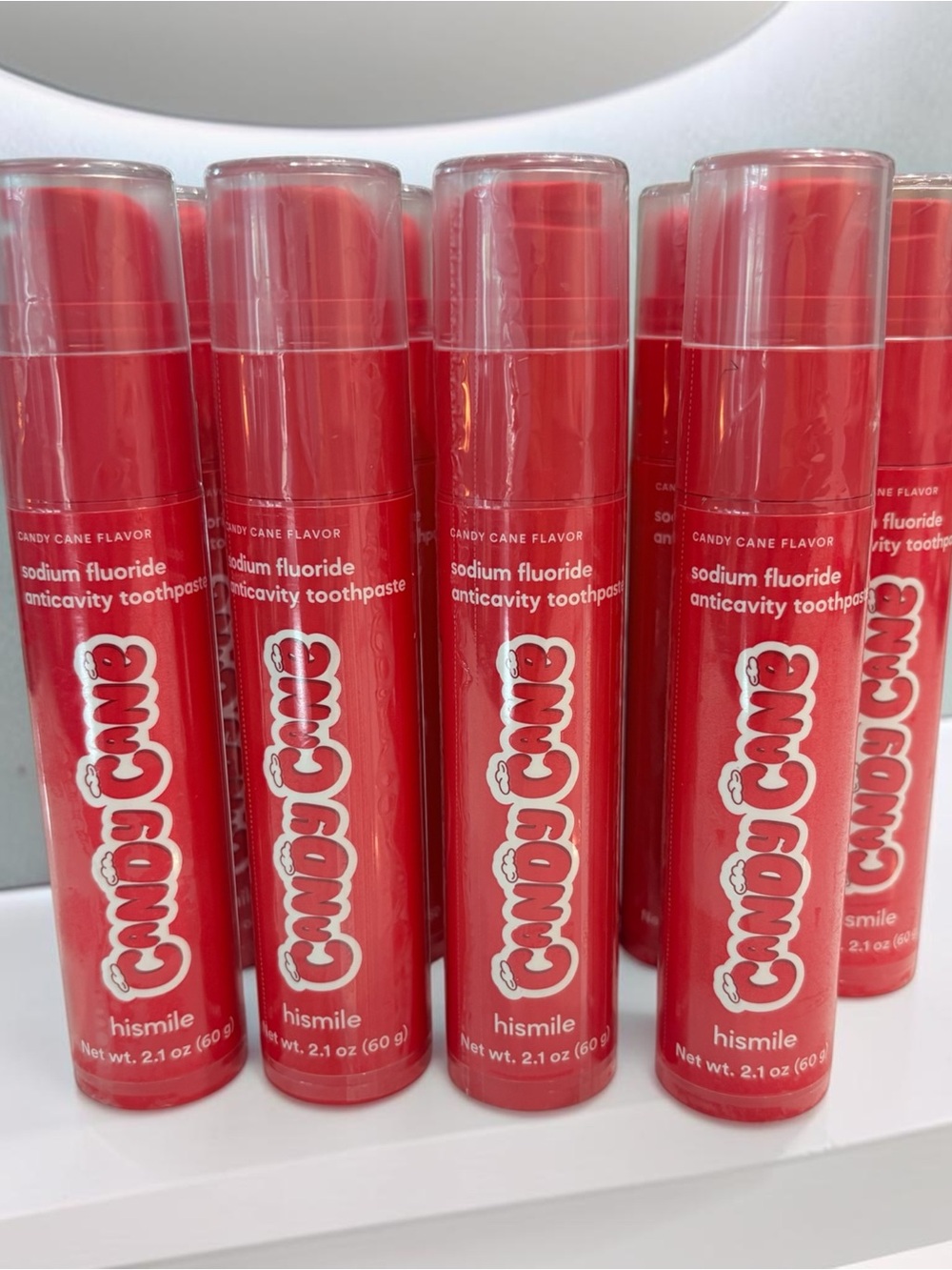 NINE HISMILE Candy Cane Red Anticavity Toothpaste Stick